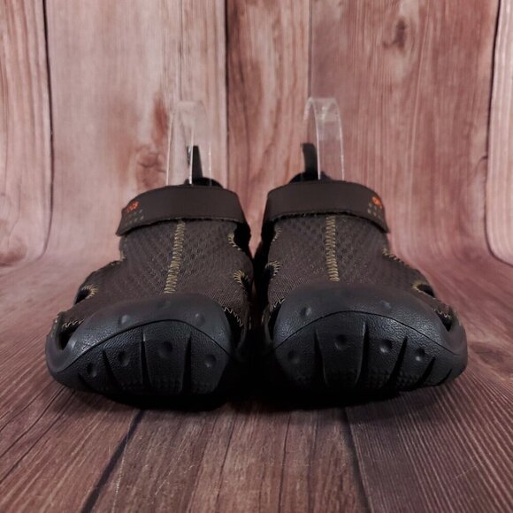 Crocs Swiftwater Mens 8 Brown Mesh Fisherman Deck Sandals Water Shoes 15041 - Picture 6 of 16